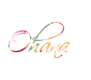 Ohana Weddings & Events Logo (Full Floral White)